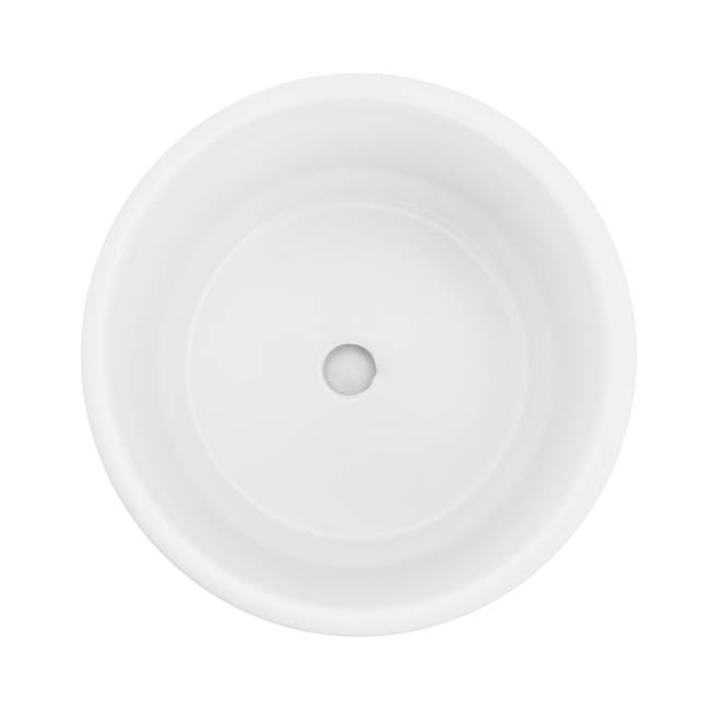 Ceramic Loreto Plant Pot & Plate Matte White (21.5Dx21.5cmH)