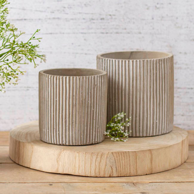 Cement Amelia Cylinder Pot Grey (12Dx12cmH)