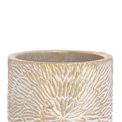 Cement Viola Cylinder Pot Gold (10Dx10cmH)
