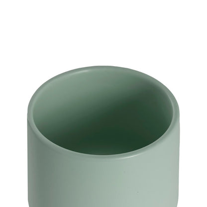 Ceramic Loreto Belly Pot & Plate Matte Sea Foam (15x14cmH)
