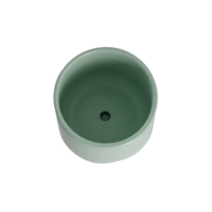 Ceramic Loreto Belly Pot & Plate Matte Sea Foam (15x14cmH)