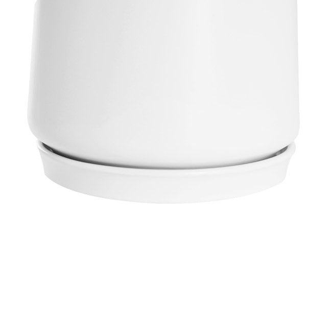 Ceramic Loreto Belly Pot & Plate Matte White (15x14cmH)