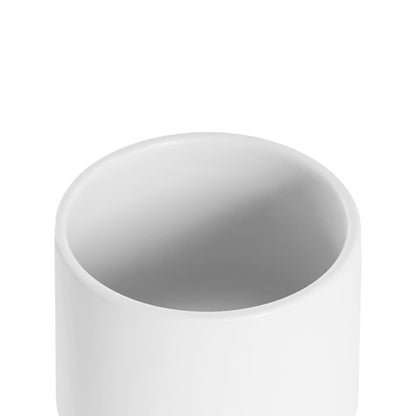 Ceramic Loreto Belly Pot & Plate Matte White (15x14cmH)