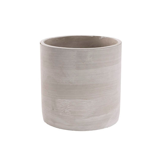 Cement Floral Cylinder Bowl Grey (20Dx20cmH)