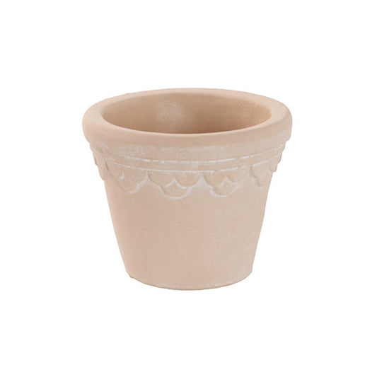 Cement Fortress Pot Off White (10x16x13cmH)