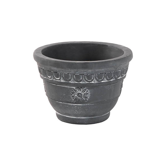 Cement Rosette Pot Grey (18Dx12.5cmH)