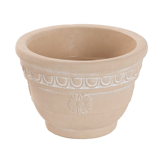 Cement Rosette Pot Off White (10x18x12.5cmH)