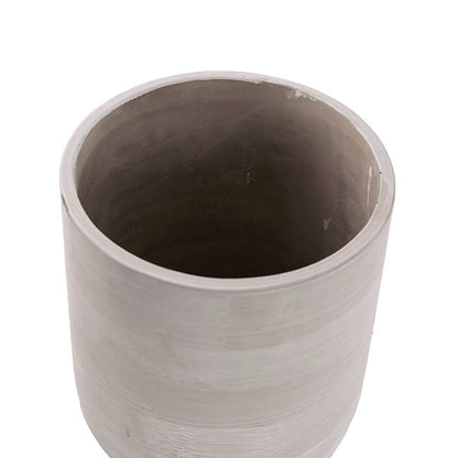Cement Floral Cylinder Bowl Grey (20Dx20cmH)