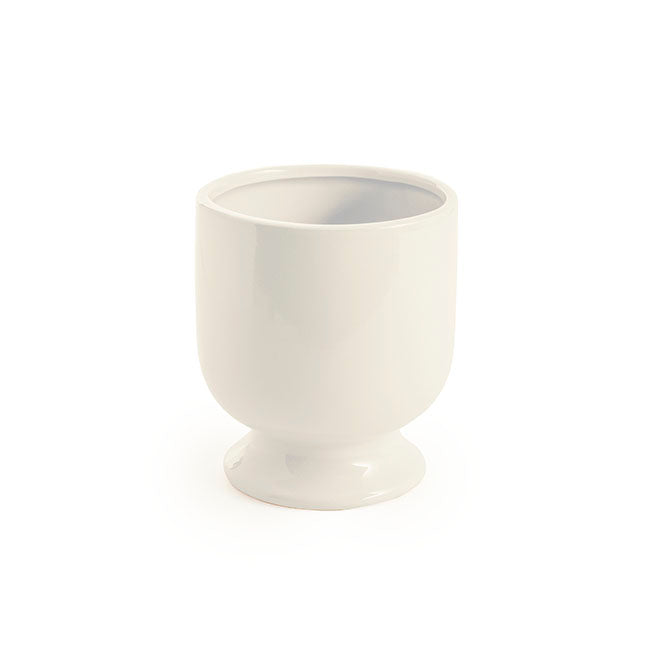 Ceramic Kyoto Pot Planter Glossy Off White (15.5cmx17.5cmH)