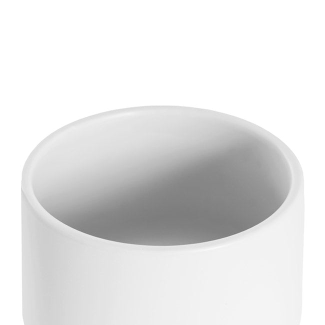 Ceramic Loreto Belly Pot & Plate Matte White (18Dx16cmH)