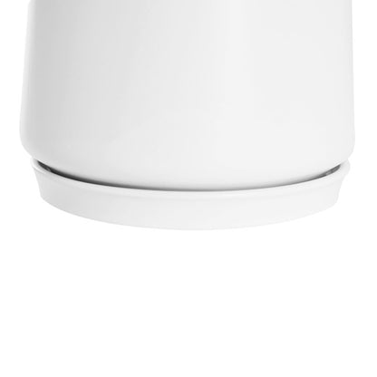 Ceramic Loreto Belly Pot & Plate Matte White (18Dx16cmH)