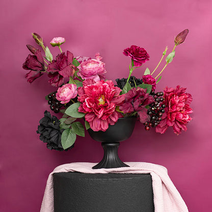 Ceramic Compote Charlotte Vases Black (16Dx15cmH)