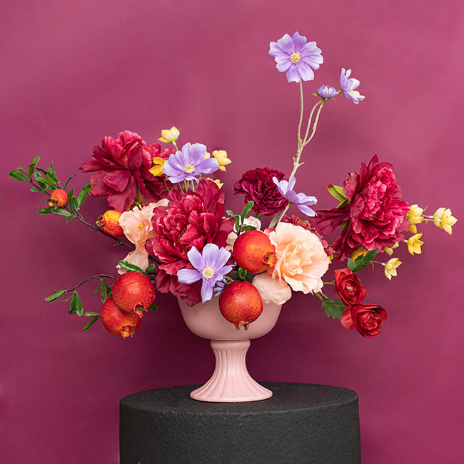 Ceramic Compote Charlotte Vases Light Pink (16Dx15cmH)