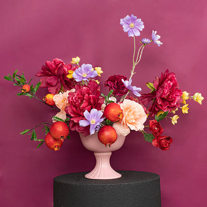 Ceramic Compote Charlotte Vases Light Pink (16Dx15cmH)