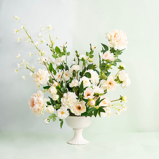 Ceramic Compote Charlotte Vases White (16Dx15cmH)