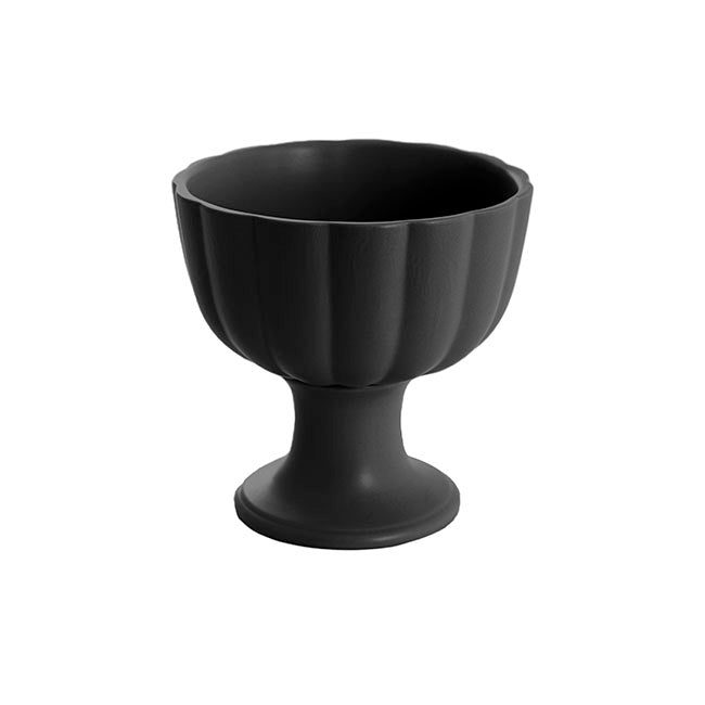 Ceramic Compote Olivia Vases Black (17Dx17cmH)