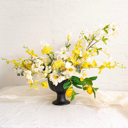 Ceramic Compote Olivia Vases Black (17Dx17cmH)