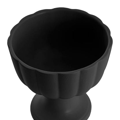 Ceramic Compote Olivia Vases Black (17Dx17cmH)