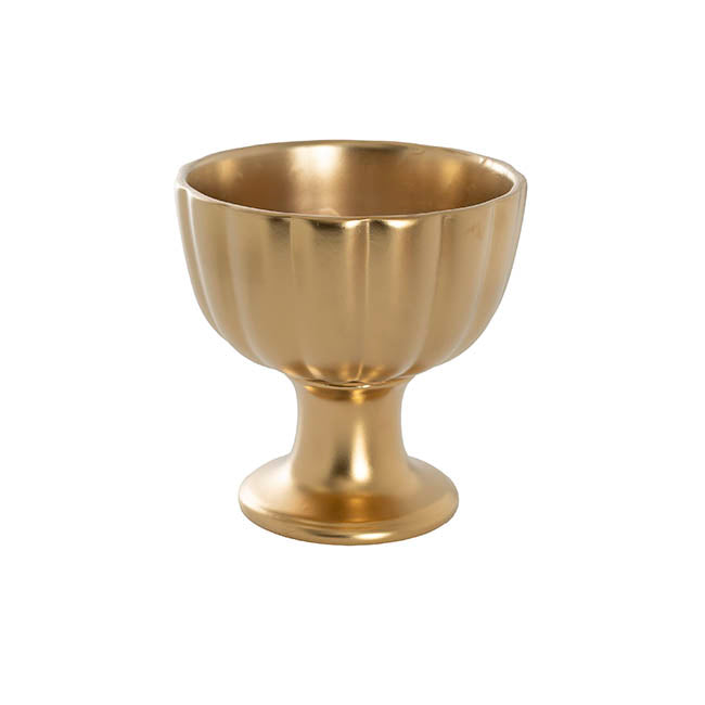 Ceramic Compote Olivia Vases Gold (17Dx17cmH)