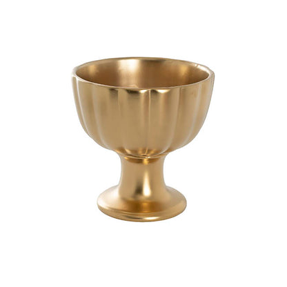 Ceramic Compote Olivia Vases Gold (17Dx17cmH)