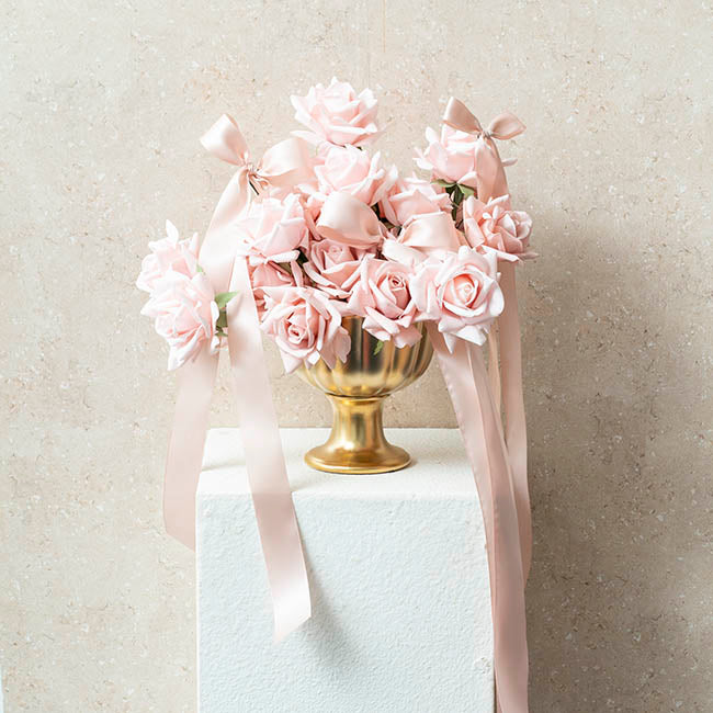 Ceramic Compote Olivia Vases Gold (17Dx17cmH)