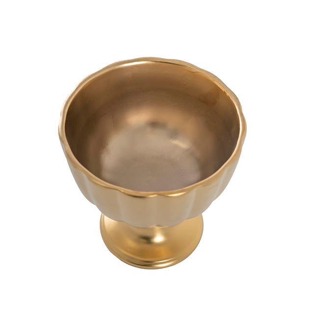 Ceramic Compote Olivia Vases Gold (17Dx17cmH)