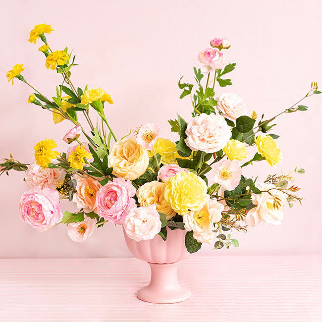 Ceramic Compote Olivia Vases Light Pink (17Dx17cmH)