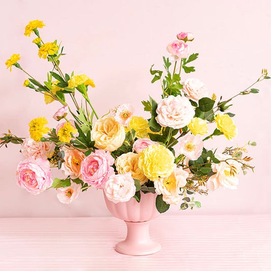 Ceramic Compote Olivia Vases Light Pink (17Dx17cmH)