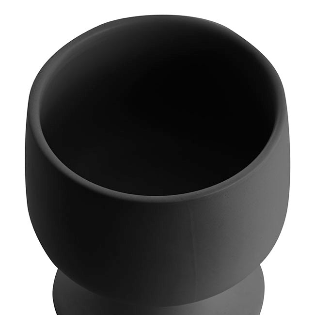 Ceramic Compote Isabella Vases Black (13Dx15cmH)