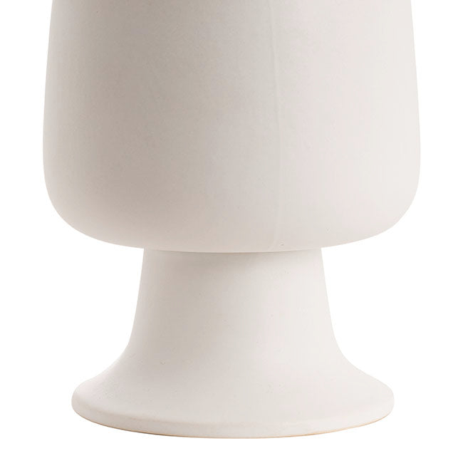 Ceramic Compote Isabella Vases White (13Dx15cmH)