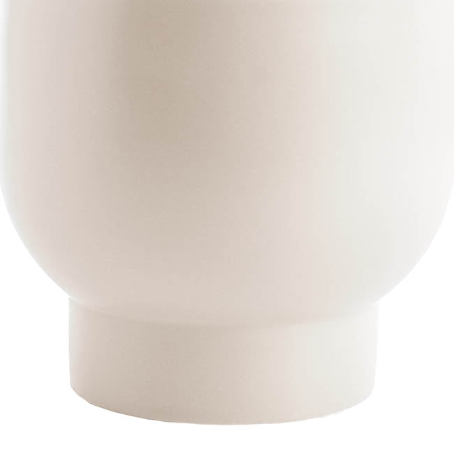 Ceramic Buffalo Pot Planter Matte White (15.5cmx14cmH)