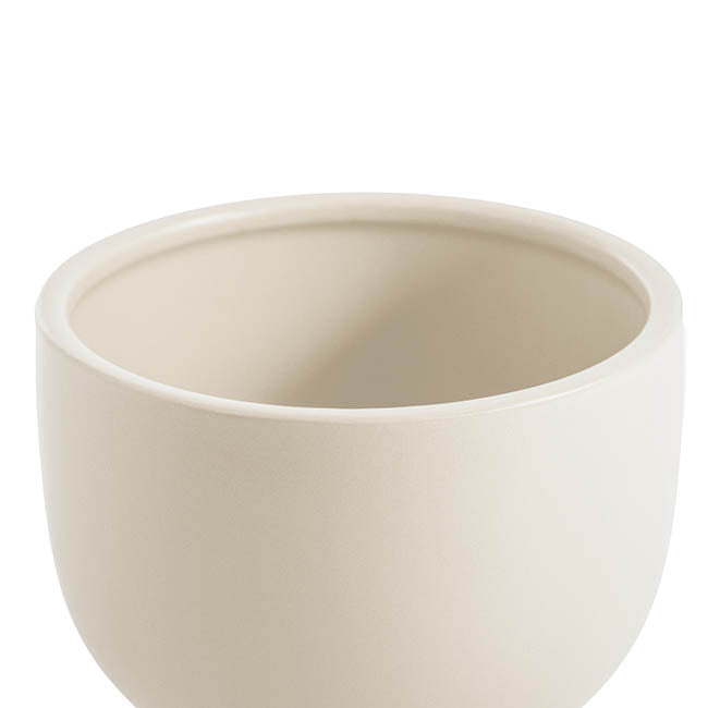 Ceramic Buffalo Pot Planter Matte White (15.5cmx14cmH)