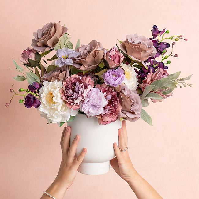 Ceramic Buffalo Pot Planter Matte White (16cmx19cmH)