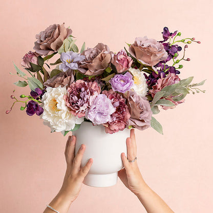 Ceramic Buffalo Pot Planter Matte White (16cmx19cmH)