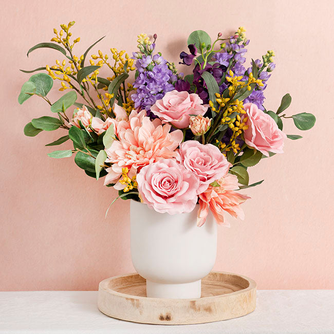 Ceramic Buffalo Pot Planter Matte White (16cmx19cmH)