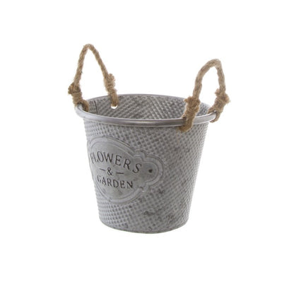 Tin Country Rustic Bucket Zinc (17.5x14cmH)