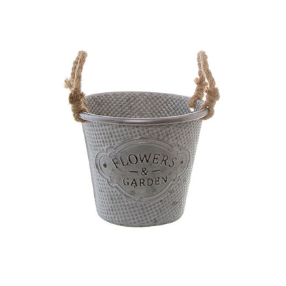 Tin Country Rustic Bucket Zinc (17.5x14cmH)