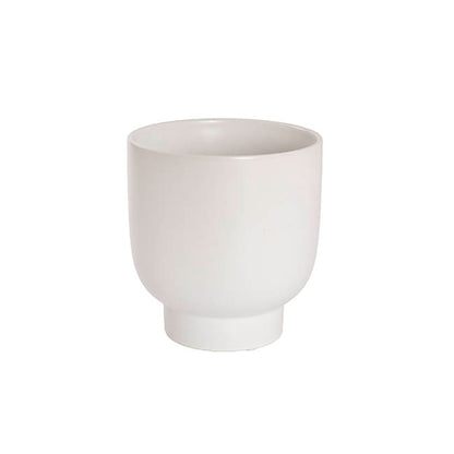 Ceramic Buffalo Pot Planter Matte White (15.5cmx17cmH)