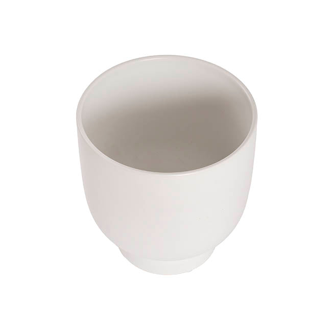 Ceramic Buffalo Pot Planter Matte White (15.5cmx17cmH)