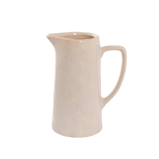 Ceramic Pitcher Vase White (21x13.5x25.5cmH)