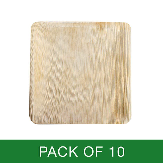 Palm Leaf Square Plate (20cm) Pack 10