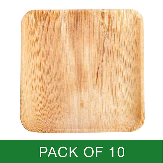 Palm Leaf Square Plate (25cm) Pack 10