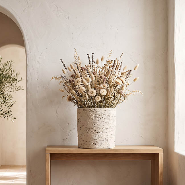 Alto Elements Large Cylinder Pot Village White(28Dx28cmH)