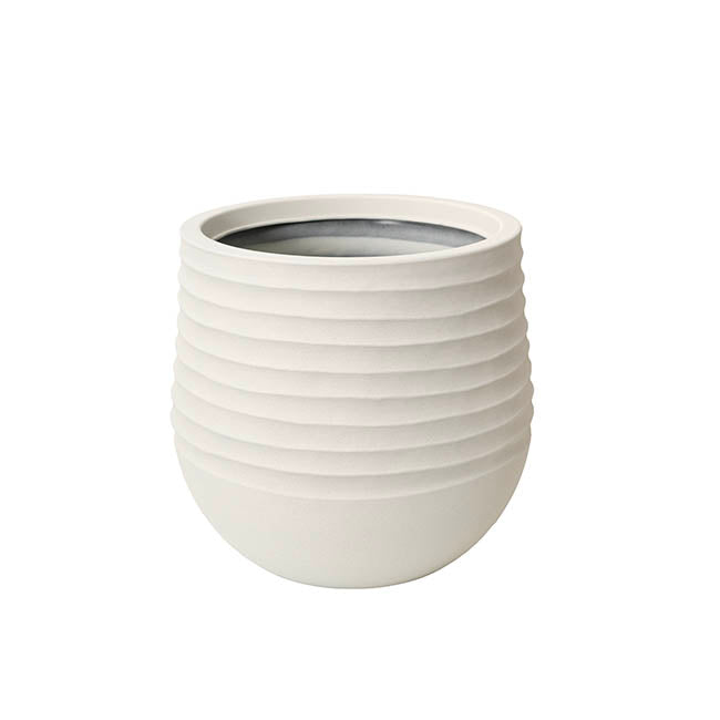 Alto Elements Linear Round Pot Sandstone Beige (40Dx37cmH)