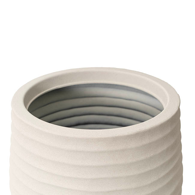 Alto Elements Linear Round Pot Sandstone Beige (30Dx28cmH)