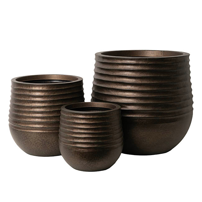 Alto Elements Linear Round Pot Set 3 Antique Brass