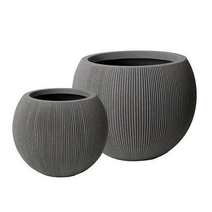 Alto Elements Large Ribbed Bowl Pot Set 2 Mediterranean Grey