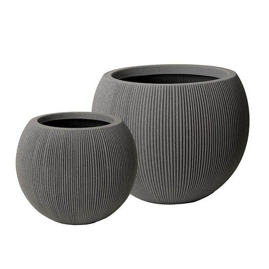 Alto Elements Large Ribbed Bowl Pot Set 2 Mediterranean Grey