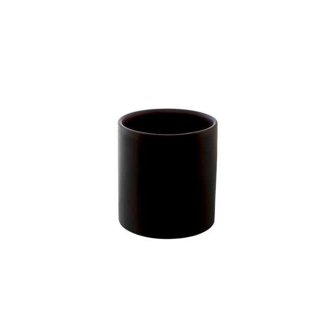 Ceramic Cylinder Pot Satin Matte Black (10.5x10.5cmH)