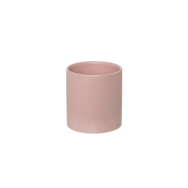 Ceramic Cylinder Pot Satin Matte Soft Pink (10.5x10.5cmH)